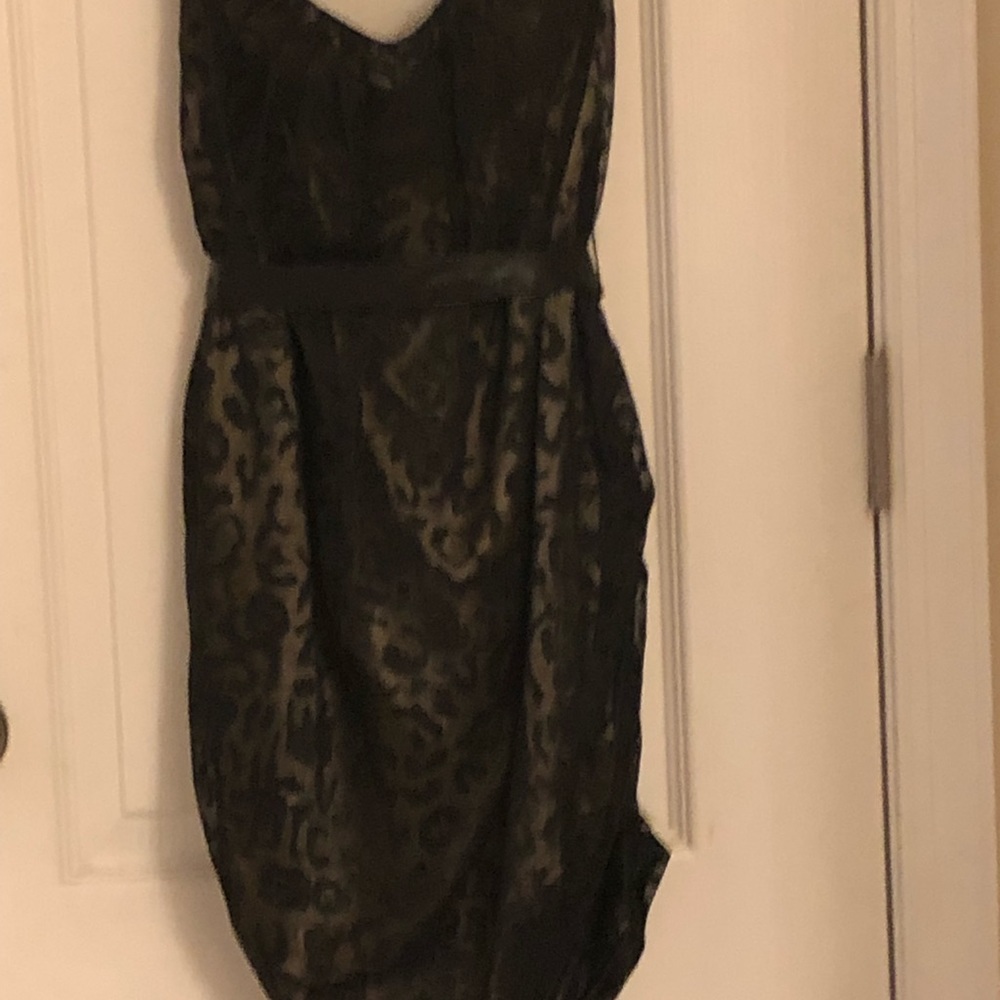 Black Strapless Mini Dress w/Gold Liner - Picture 2 of 5